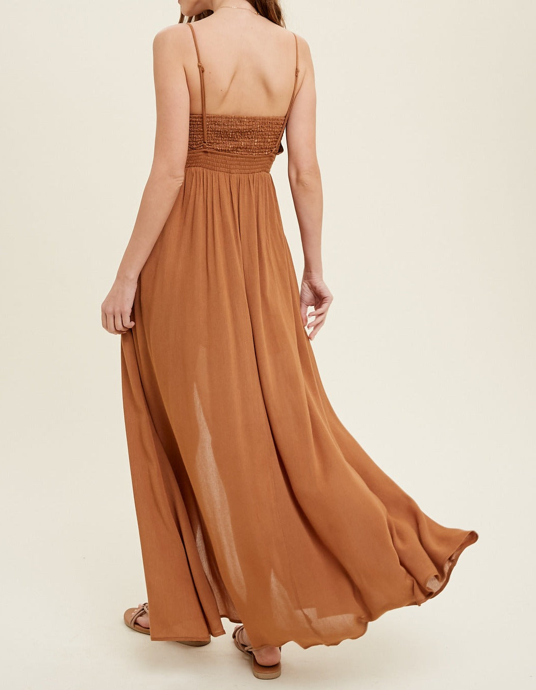 Cami Maxi Dress With Smocked Detailing - MTT Collective