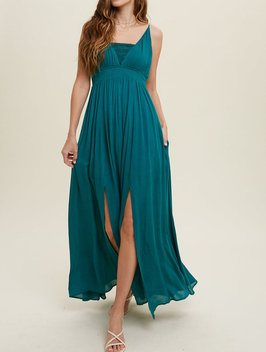 Cami Maxi Dress With Smocked Detailing - MTT Collective