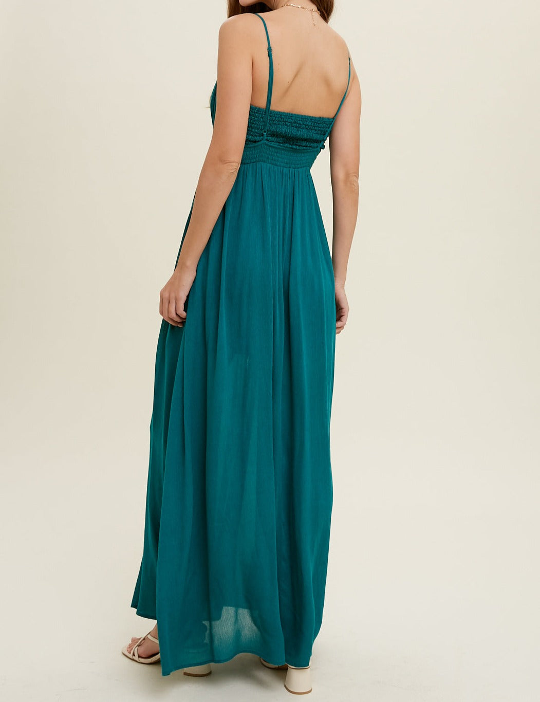 Cami Maxi Dress With Smocked Detailing - MTT Collective