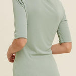 RIBBED KNIT HALF-SLEEVE TOP - MTT Collective