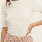 RIBBED KNIT HALF-SLEEVE TOP - MTT Collective