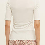 RIBBED KNIT HALF-SLEEVE TOP - MTT Collective