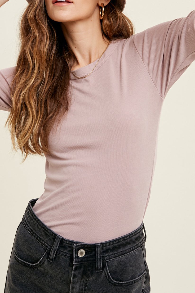 RIBBED KNIT HALF-SLEEVE TOP - MTT Collective