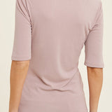 RIBBED KNIT HALF-SLEEVE TOP - MTT Collective