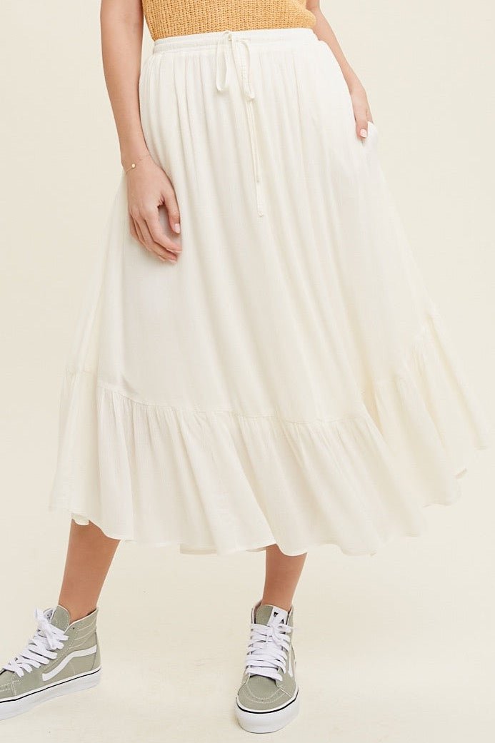 Ruffle Hem Midi Skirt - MTT Collective