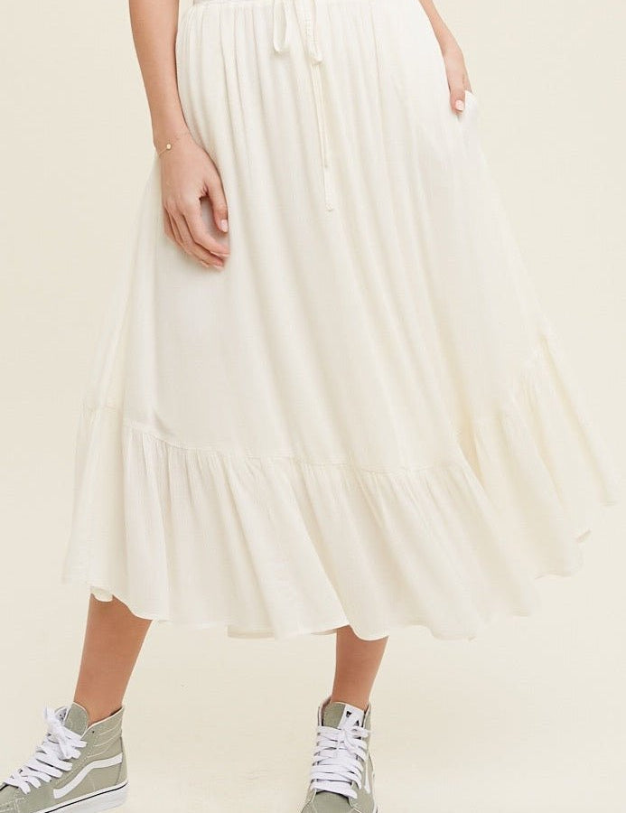 Ruffle Hem Midi Skirt - MTT Collective