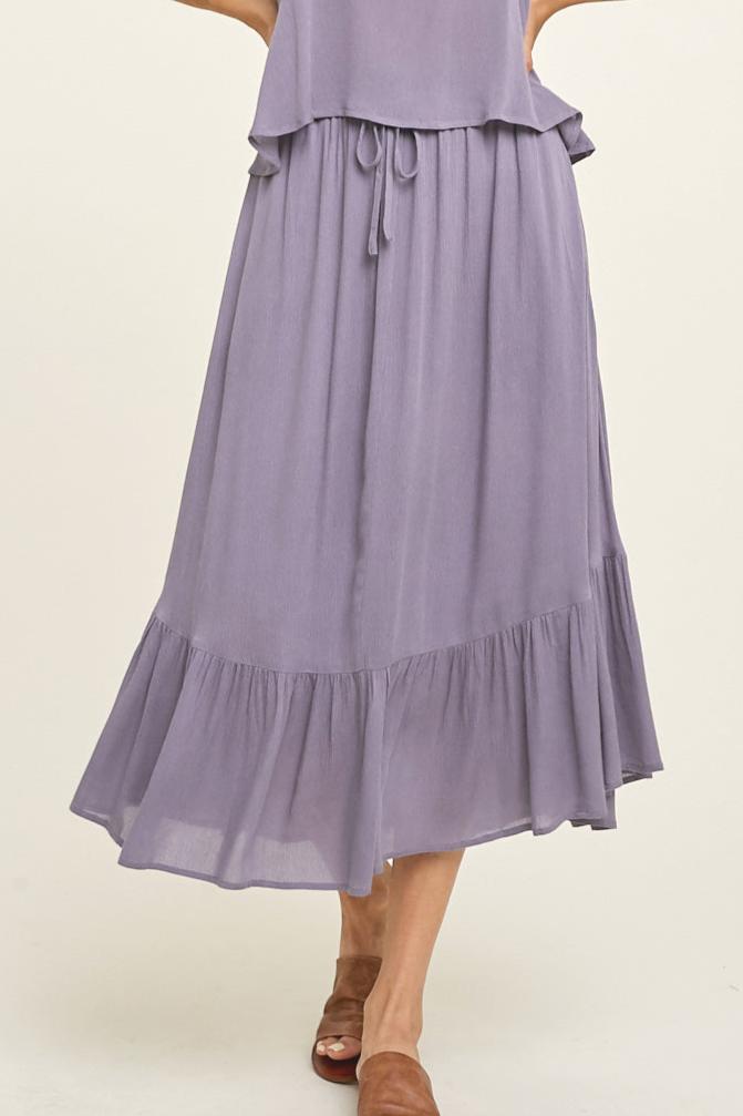 Ruffle Hem Midi Skirt - MTT Collective