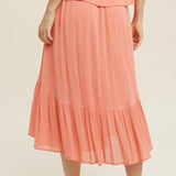 Ruffle Hem Midi Skirt - MTT Collective