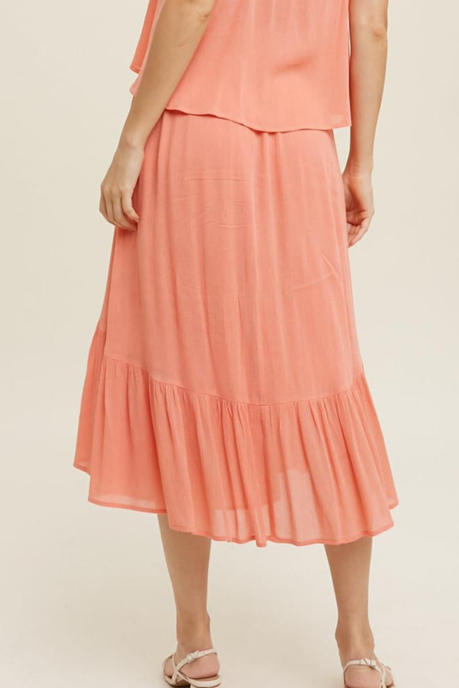 Ruffle Hem Midi Skirt - MTT Collective