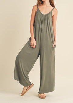 Casually Cozy Wide Leg Knit Jumpsuit