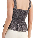 Floral Ruched Square Neck Tank Top - MTT Collective