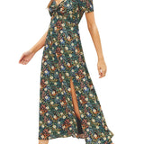 Ditsy Daisy Princess Neckline Midi Dress - MTT Collective