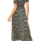 Ditsy Daisy Princess Neckline Midi Dress - MTT Collective