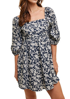 All About It Floral Ruched Mini Dress