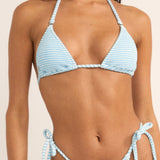 Cove Stripe Slide Tri Bikini Top