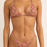 Marie Floral Slide Tri Bikini Top