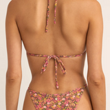 Marie Floral Slide Tri Bikini Top