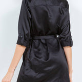 Valera Tie Front Satin Robe Dress