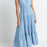 Seacoast Halter Tiered Maxi Dress