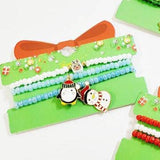 3 pcs Christmas Charm Bead Stretch Bracelet Set