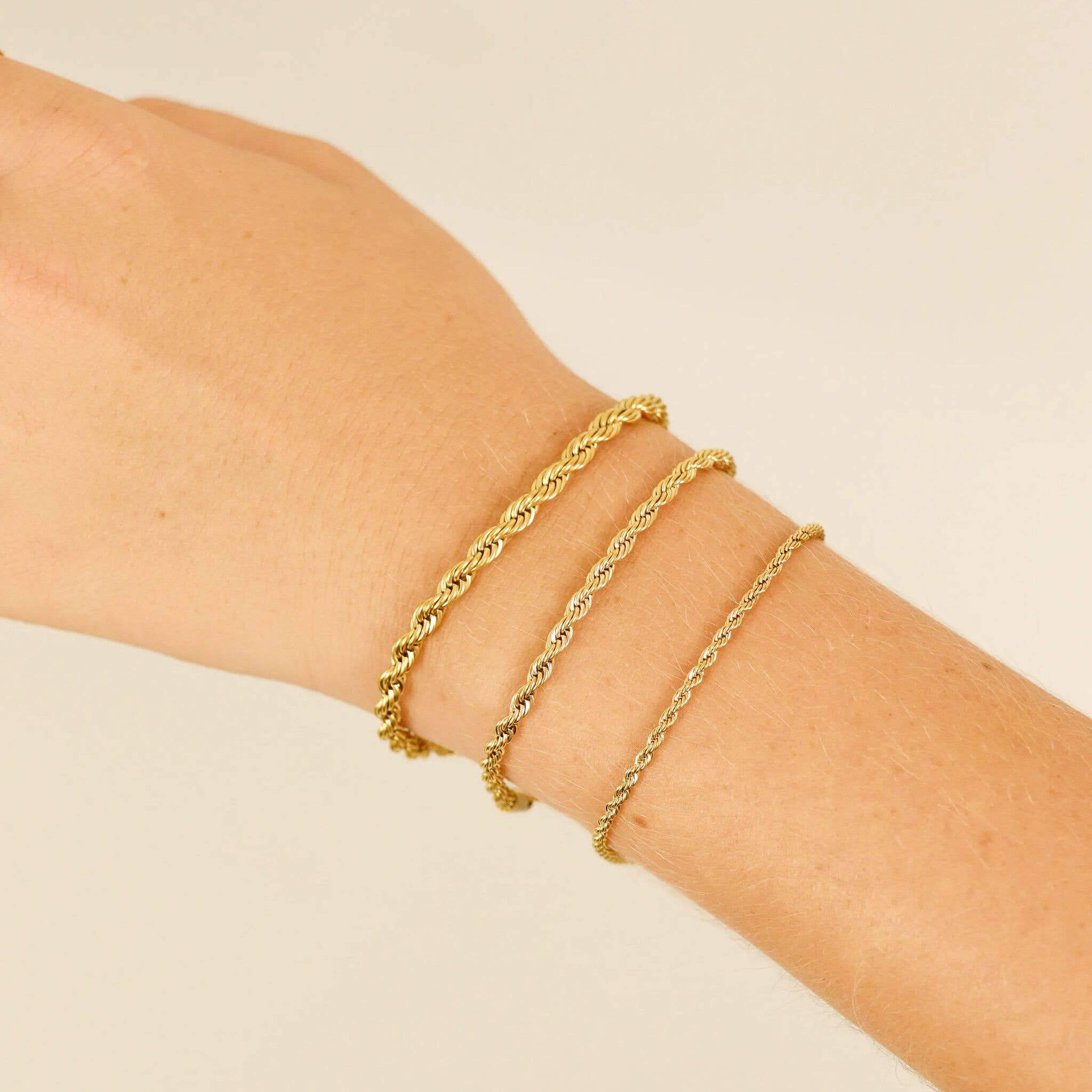 Ashley Gold Stainless Steel PVD Rope Chain Anklet - MTT Collective