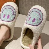 Sherpa Fuzzy Happy Face Slippers