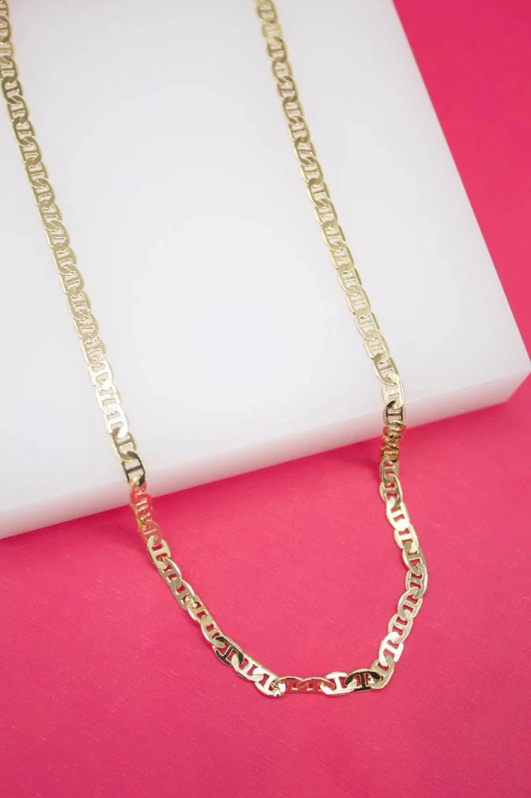 18K GOLD FILLED FLAT MARINER GUCCI 4MM CHAIN | LENGTH OPTIONS - MTT Collective