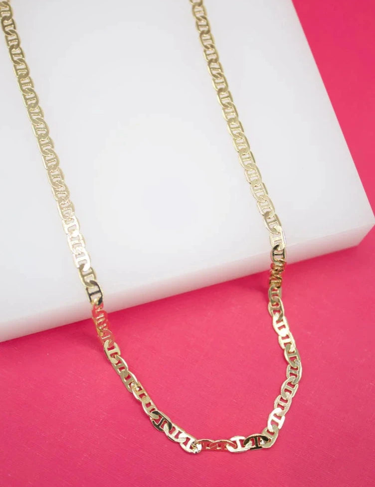 18K GOLD FILLED FLAT MARINER GUCCI 4MM CHAIN | LENGTH OPTIONS - MTT Collective