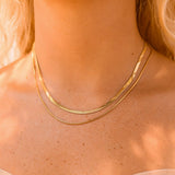 Rowan Gold Stainless Steel PVD Herringbone Chain Necklace