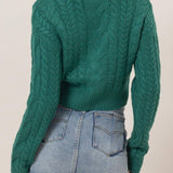 Marie Cable Knit Cropped Cardigan