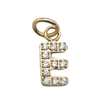 Gold Pavé Set CZ Initial Letter Charms