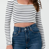 Lexie Square Neck Striped Top