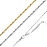 Amy Gold Stainless Steel Twisted Round Link Chain Necklace