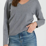 Violet V-Neck Knit Sweater