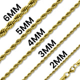 Ashley Gold Stainless Steel PVD Rope Chain Necklace