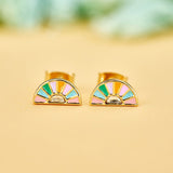 Sunset Striped Stud Earrings