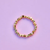 Faceted Gold Bead Stretch Ring