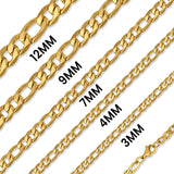 Avery Gold Stainless Steel Figaro Chain Necklace