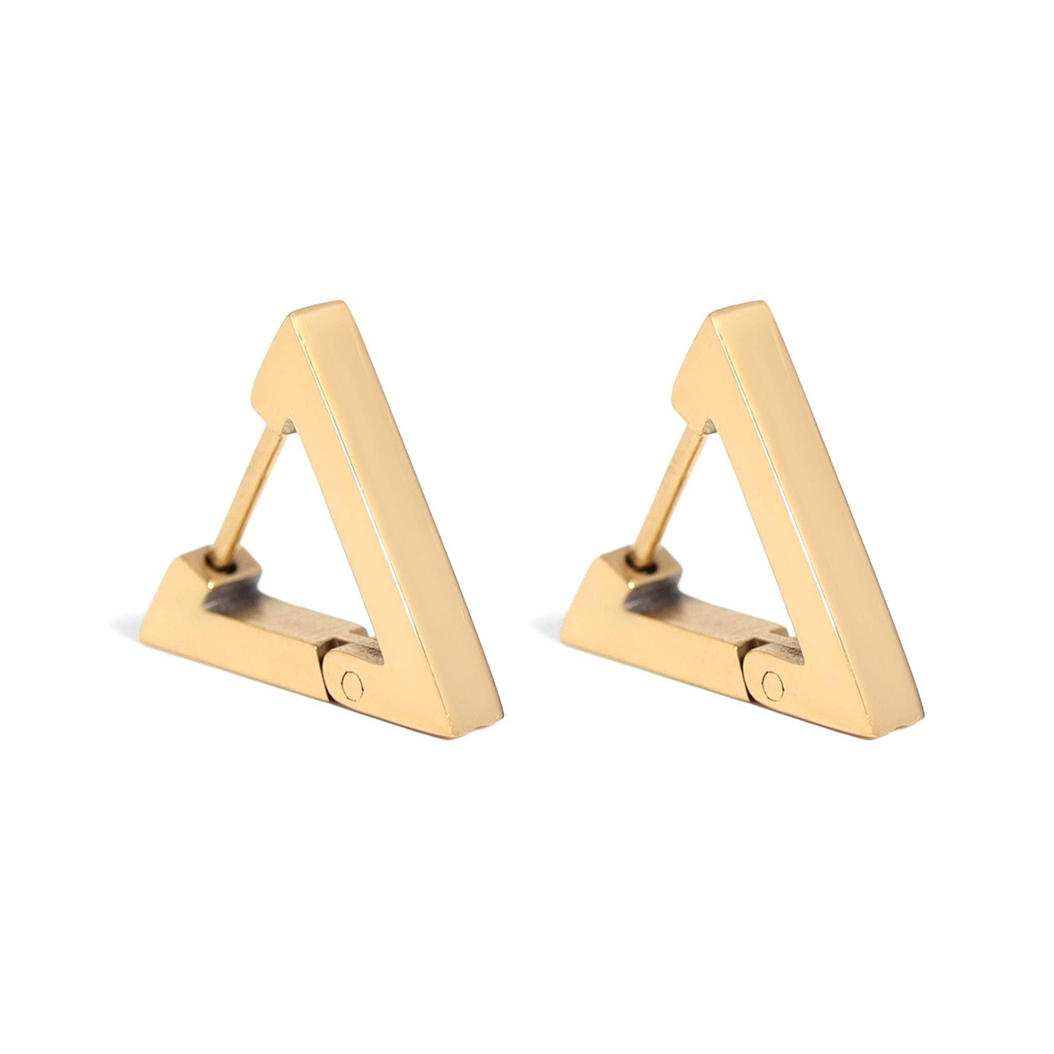 Allison Gold Stainless Steel PVD Triangle Huggie Earrings - MTT Collective