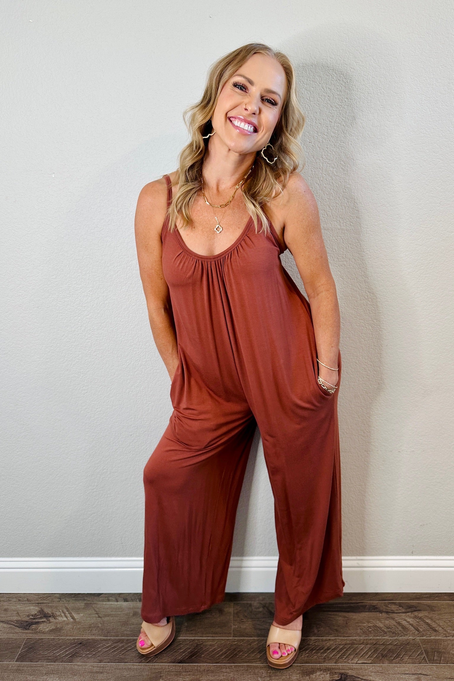 Casually Cozy Wide Leg Knit Jumpsuit - MTT Collective