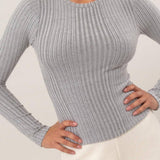 Brenna Ribbed Long Sleeve Top