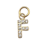 Gold Pavé Set CZ Initial Letter Charms