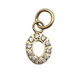 Gold Pavé Set CZ Initial Letter Charms