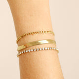 Rowan Gold Stainless Steel Herringbone Chain Bracelet