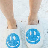 Sherpa Fuzzy Happy Face Slippers