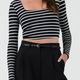 Lexie Square Neck Striped Top