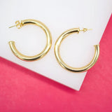 18K GOLD FILLED OPEN HOOP CAPPED END WITH STUD BACKING | SIZE OPTIONS - MTT Collective