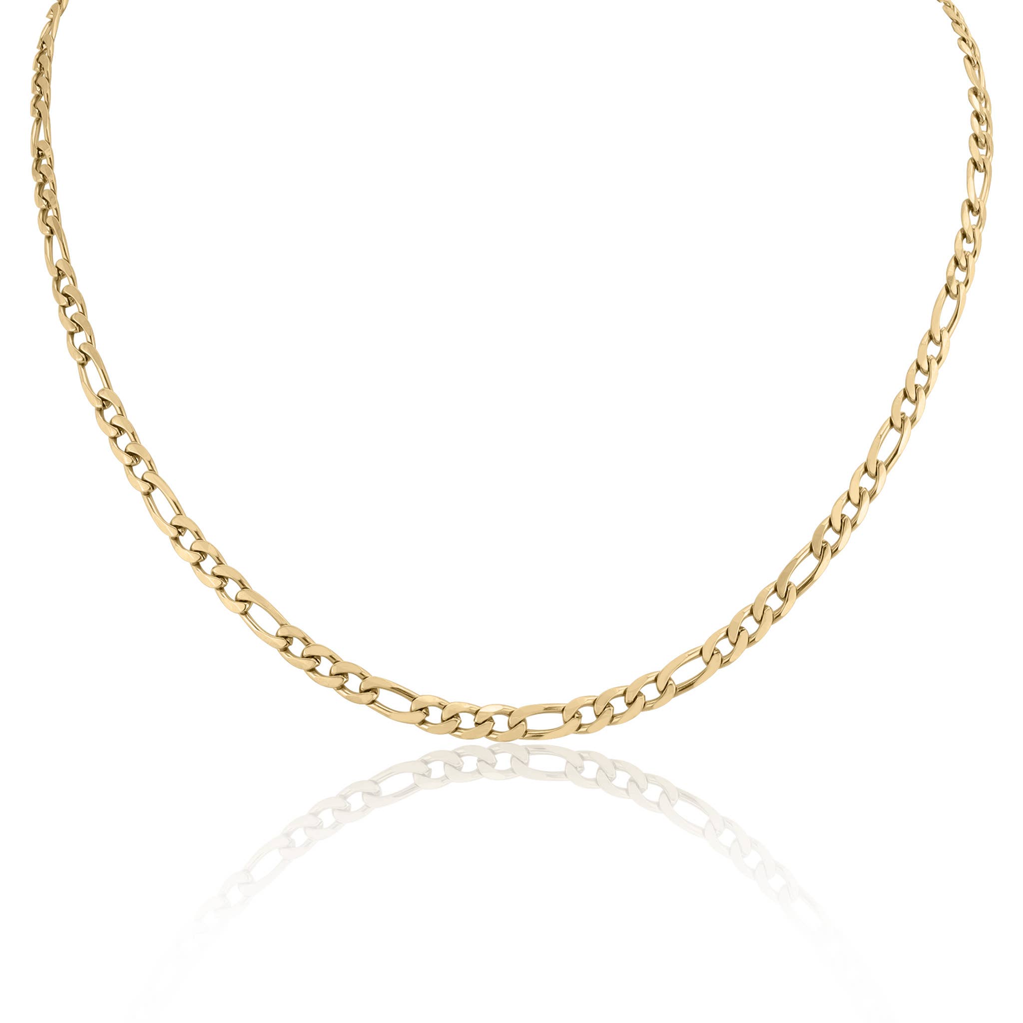 Avery Gold Stainless Steel Figaro Chain Necklace - MTT Collective