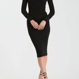 Heartbound Mock Neck Knit Midi Dress