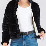 Nina Velour Puffer Sherpa Jacket